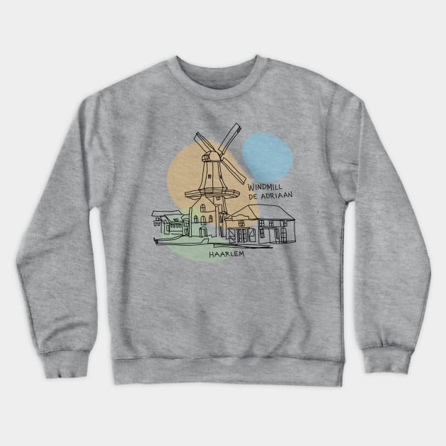 Windmill de Adriaan, Haarlem, The Netherlands Crewneck Sweatshirt by ShopBuzz